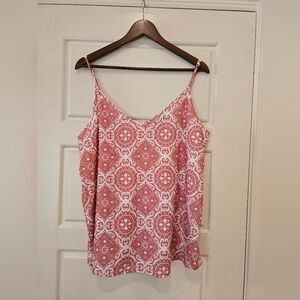 Pink and White Patterned Women's Top